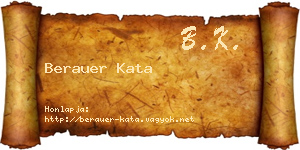 Berauer Kata névjegykártya